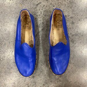 Rafik Handmade Turkish Leather Sabah Slip On Shoes Size 40 (Womens 9.5) Blue